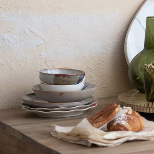 Hello Honey® 5" Tan & White Earthen Charm Stoneware Bowls, 4ct.